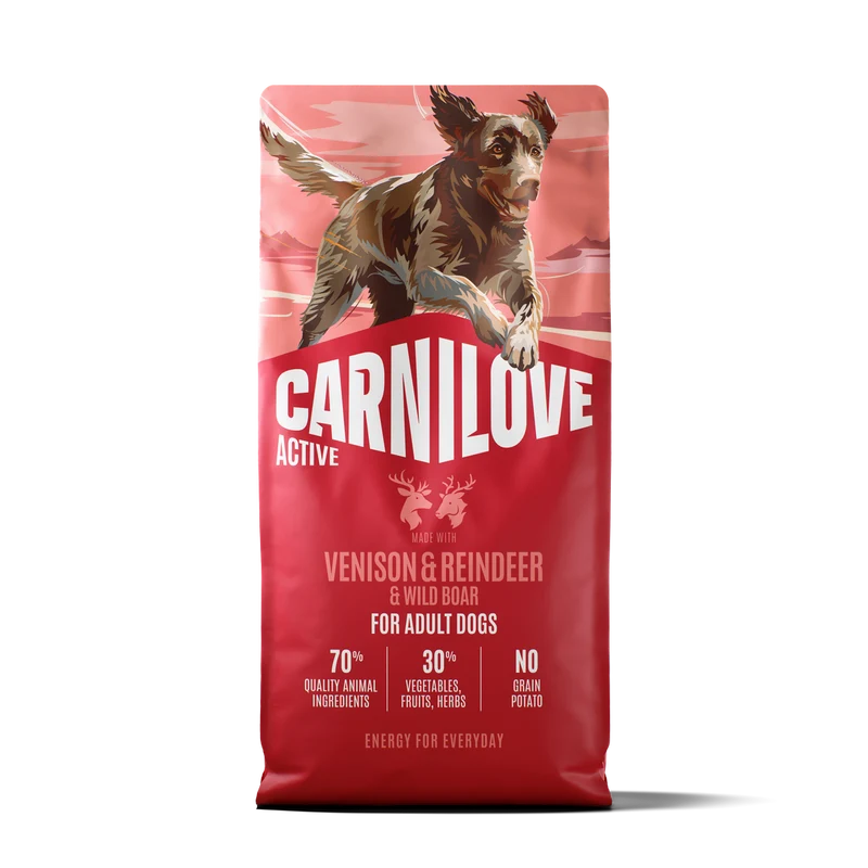 CARNILOVE Active Adult Croquettes Chien Adulte Gibier & Renne 1,5 kg et 12 kg