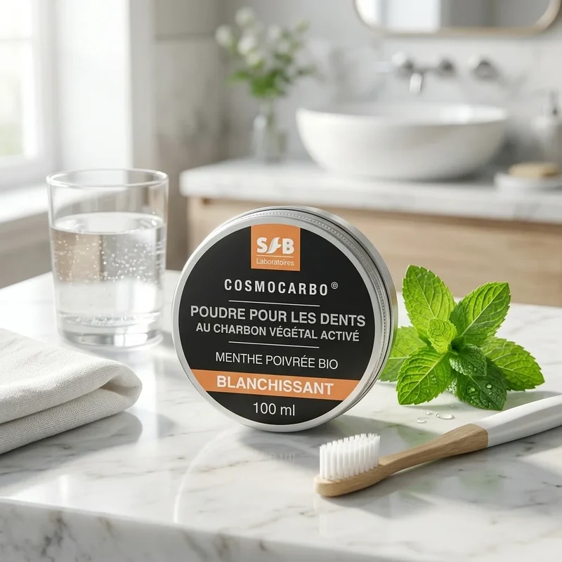Poudre blanchissante pour les dents - Menthe poivrée - 100 ml - SFB