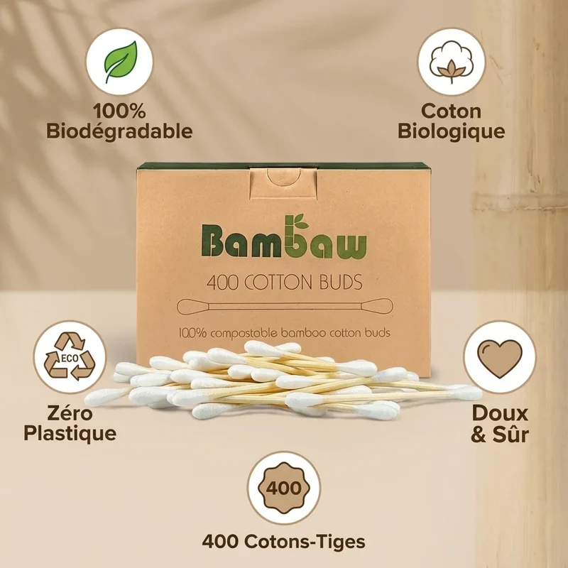 Cotons Tiges - Boîte de 400 - Bambaw