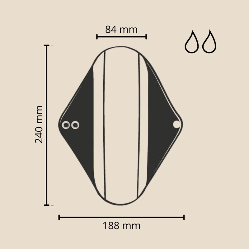 Serviette Hygiénique lavable - Flux moyen - Bambaw