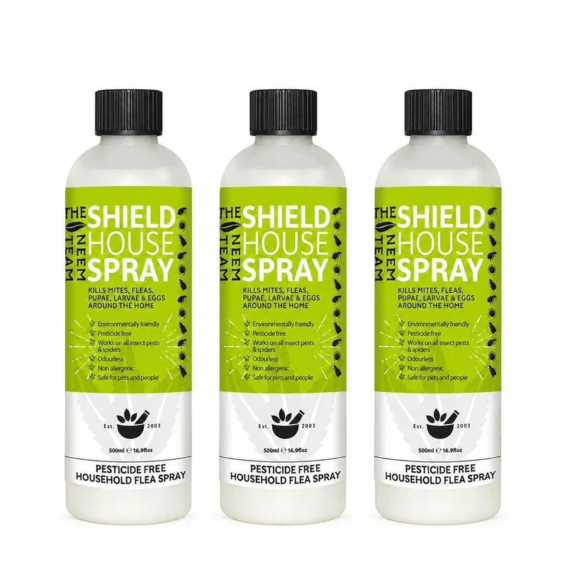 Spray anti-puces maison SHIELD – sans pesticide, idéal pour literie et tapis