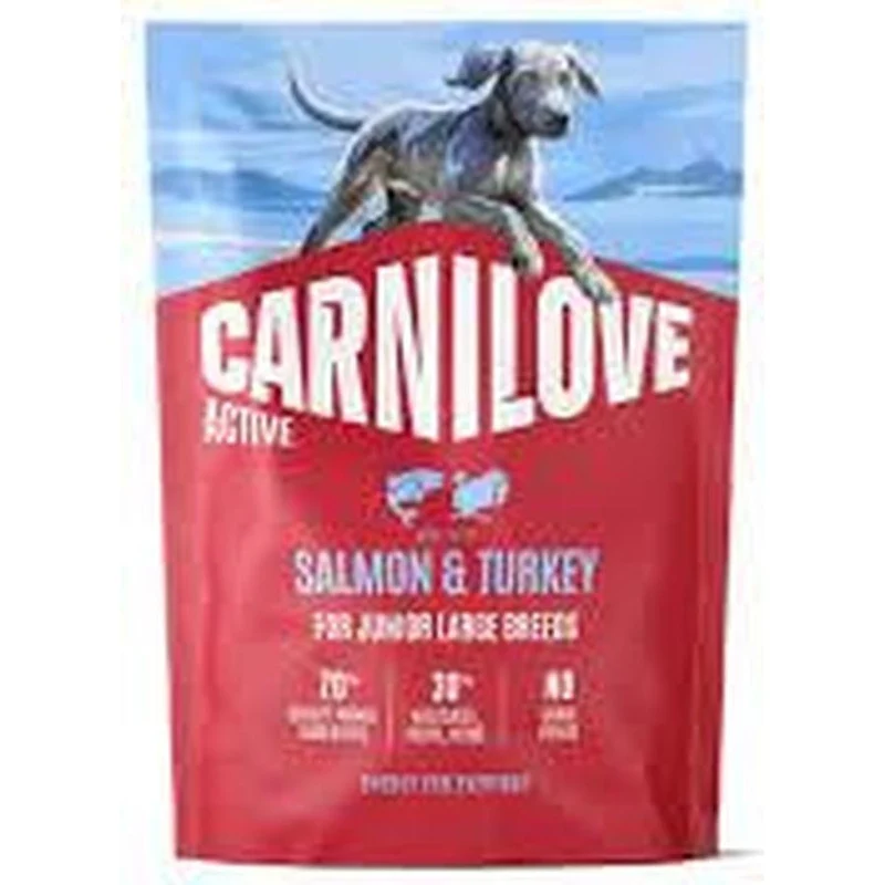 CARNILOVE Active Junior Large Croquettes Chiot Grande Race Saumon & Dinde 1,5 kg et 12 kg