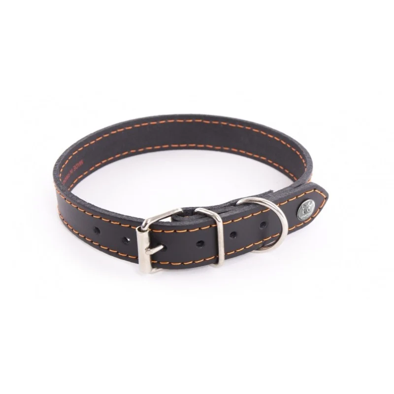 Martin Sellier - Chien - Collier cuir Flash couture fluo