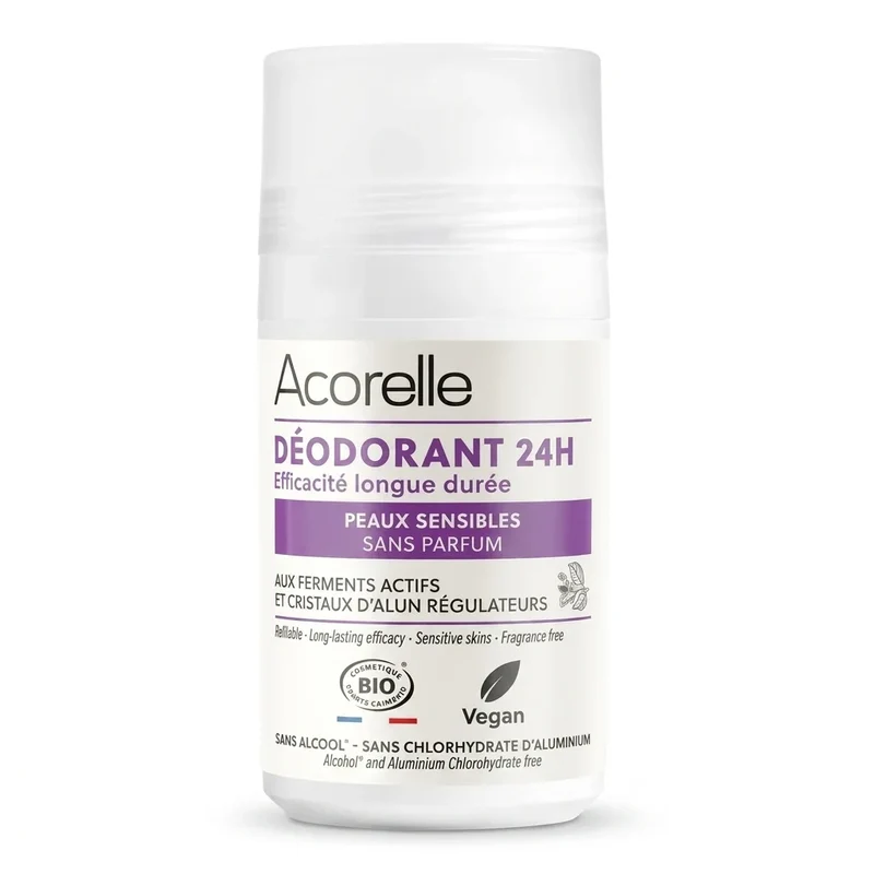 Déodorant Roll-on 24h Peaux Sensibles Bio - 50 ml - Acorelle