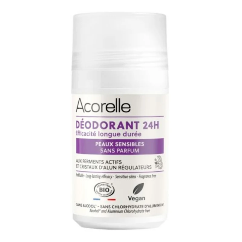 Déodorant Roll-on 24h Peaux Sensibles Bio - 50 ml - Acorelle