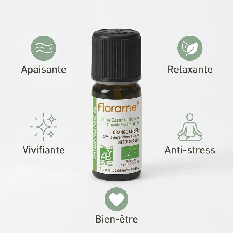 Huile Essentielle d’Orange Amère Bio - 10 ml - Florame