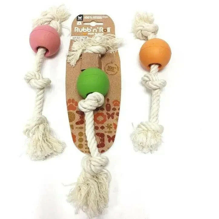 Rubb'n'rope corde balle pour chiots ou petits chiens