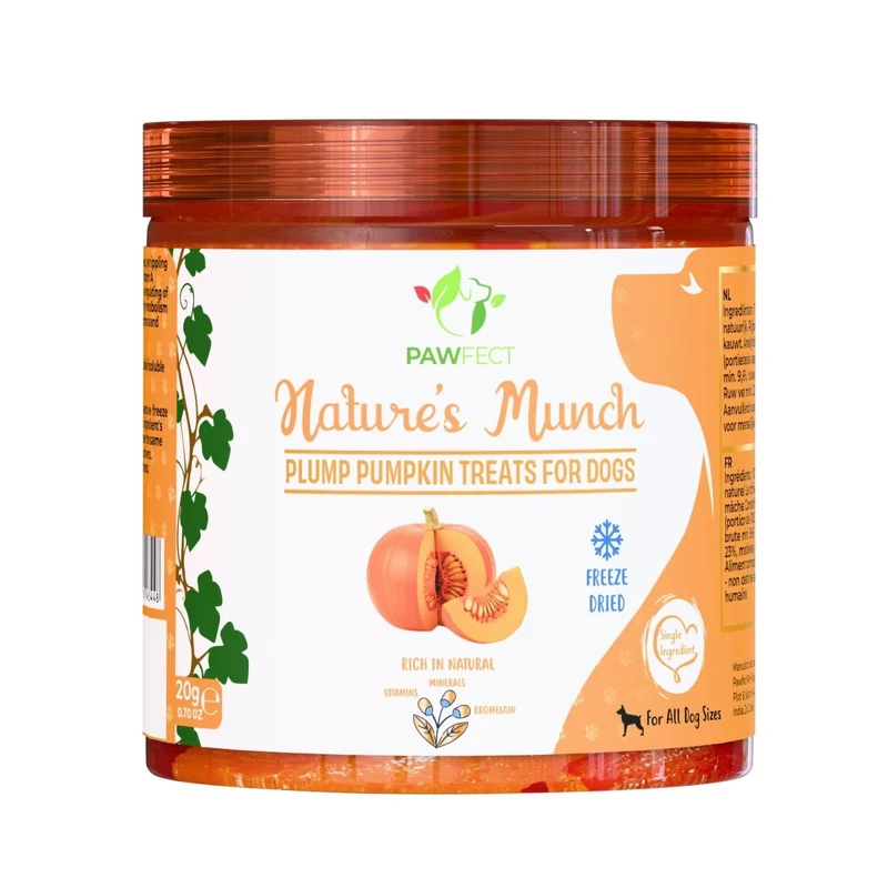 Friandises naturelles à la citrouille lyophilisée pour chiens