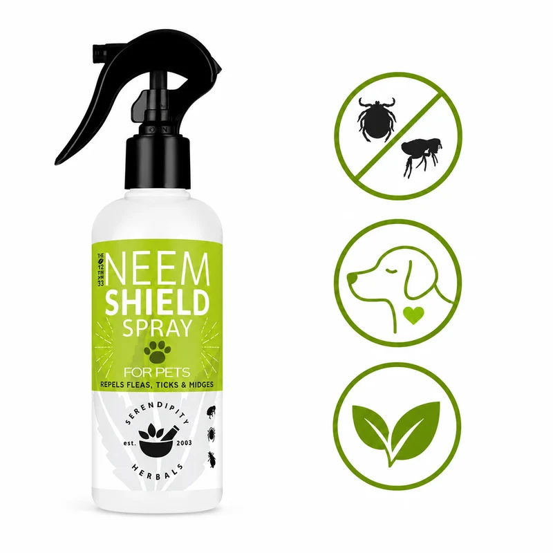 Spray répulsif naturel anti tique et puce pour chien - Neem Pet shield