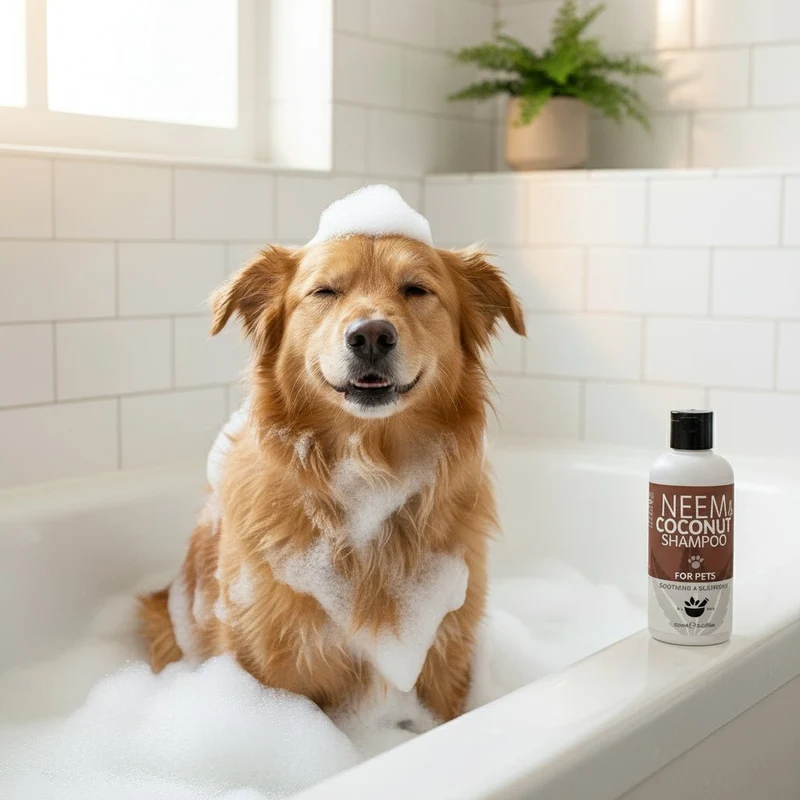 Shampooing au Neem et à la Noix de Coco pour chien – Peaux Sensibles et Sèches
