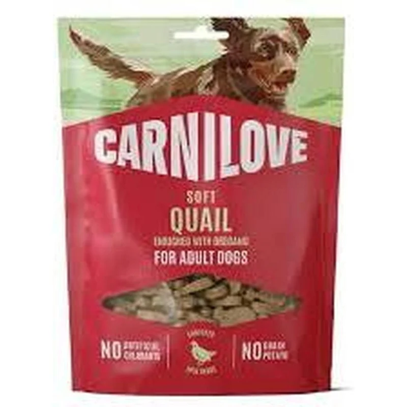 CARNILOVE Soft Snack Adult Friandises Moelleuses Chien Caille & Origan 200 g