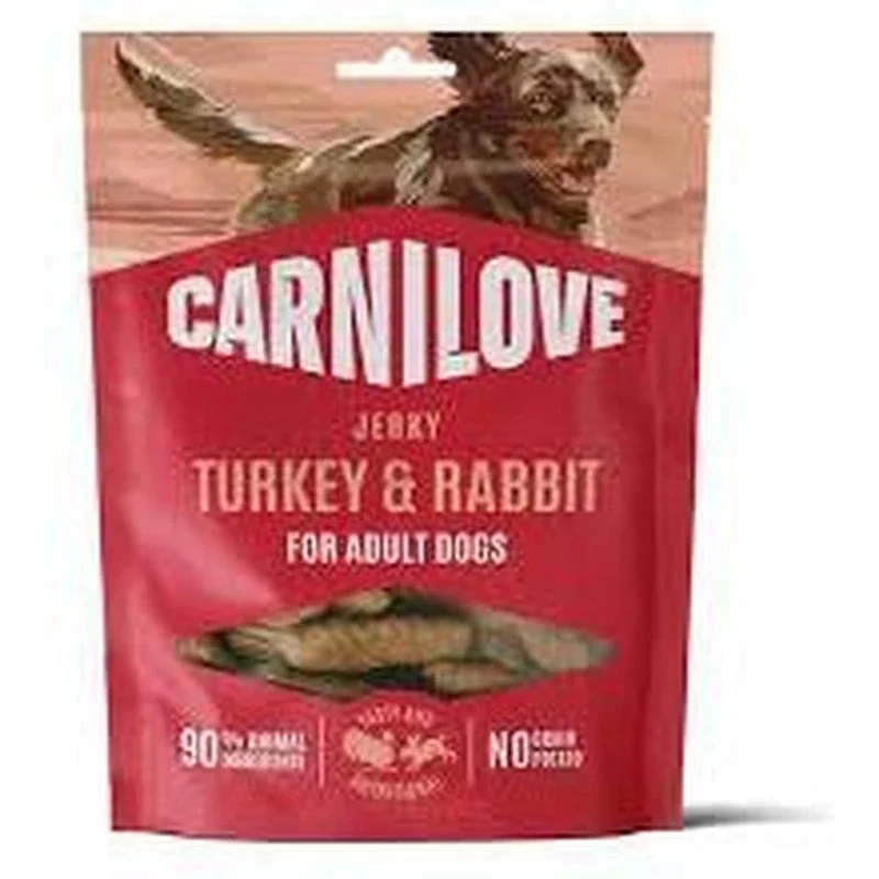 CARNILOVE Jerky Snack Adult Viande Séchée Chien Dinde & Lapin 100 g