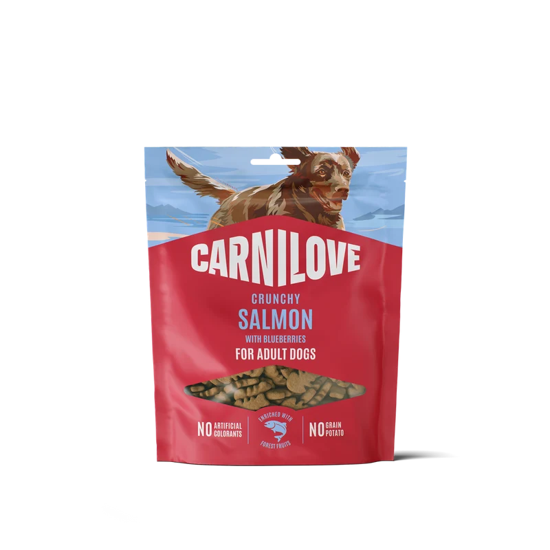 CARNILOVE Crunchy Snack Adult Friandises Croquantes Chien Saumon & Myrtilles 200 g
