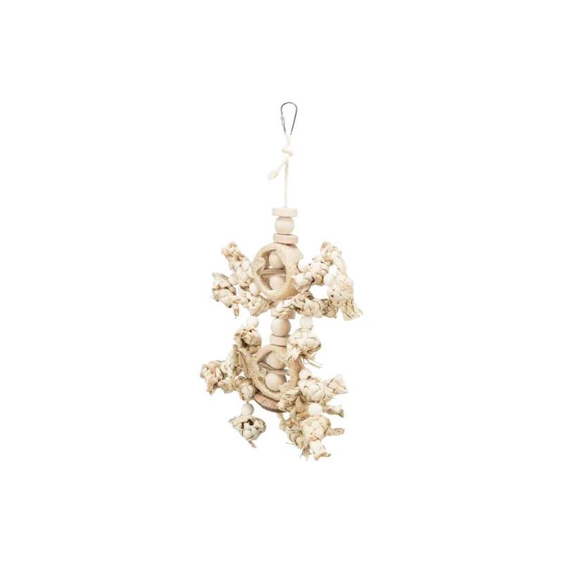 TRIXIE Jouet Naturel Feuille de Bananier Bois Luffa 42 cm pour Oiseaux