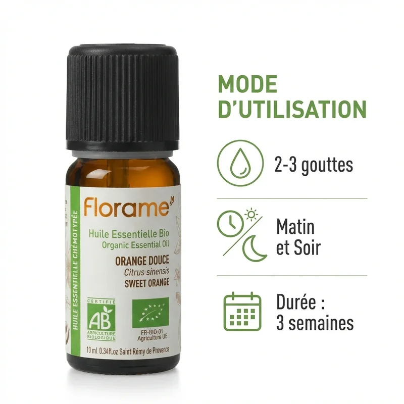 Huile Essentielle Orange Douce Bio - 10ml - Florame