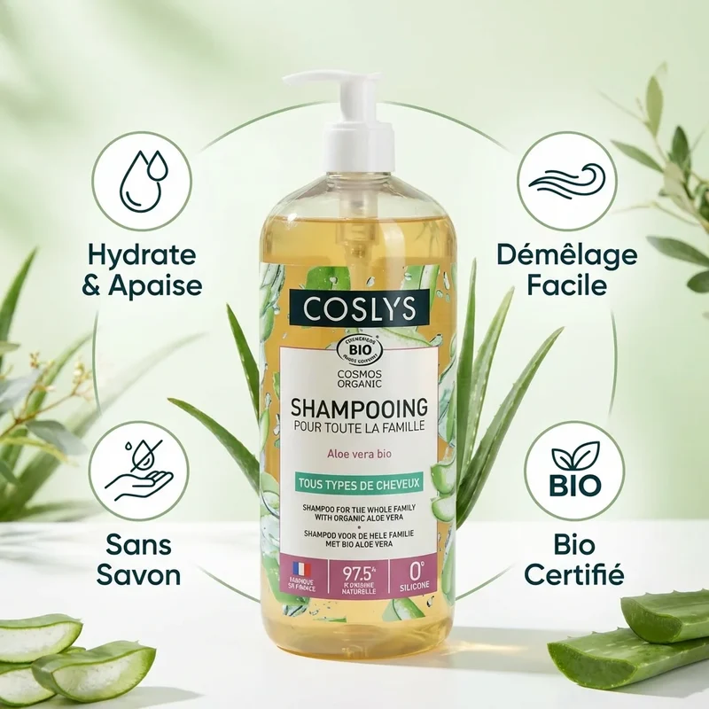Shampoing Aloe Vera Bio - 1 L - Coslys