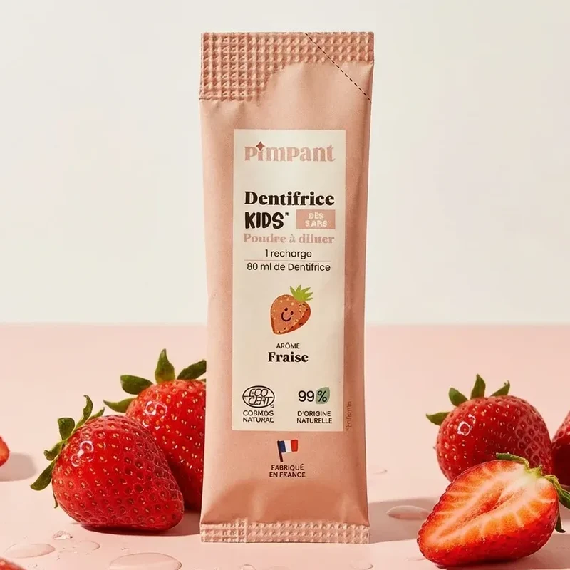 Dentifrice Fraise Kids en Poudre à Diluer - 8 g - Pimpant