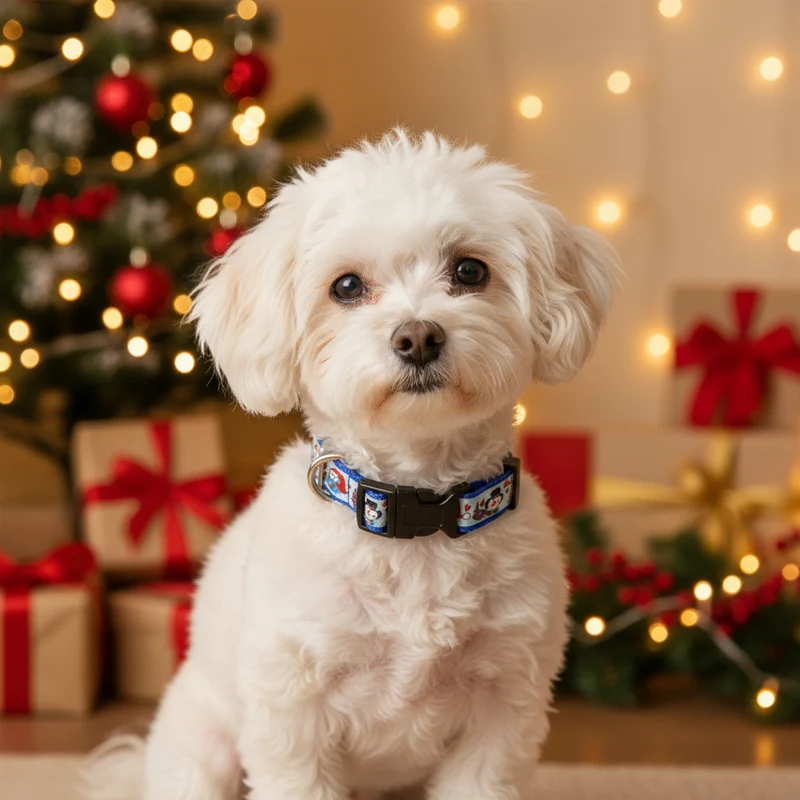 Collier pour chien Noël – Bonhomme de neige & Renne