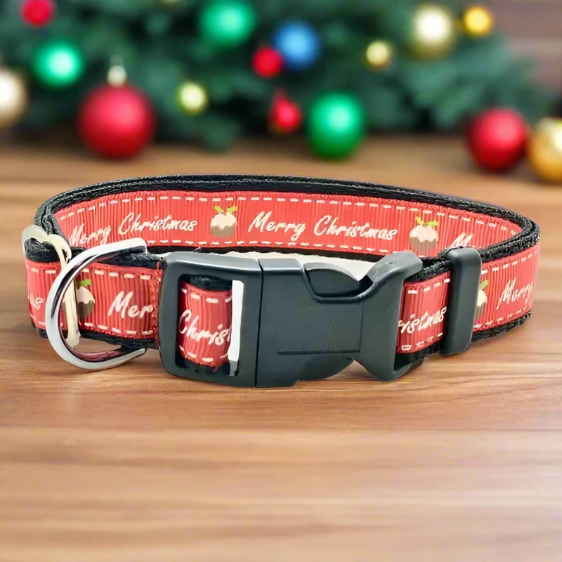 Collier pour chien Noël 'Merry Christmas' Taille S