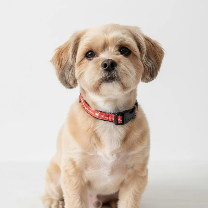 Collier pour chien Noël 'Merry Christmas' Taille S