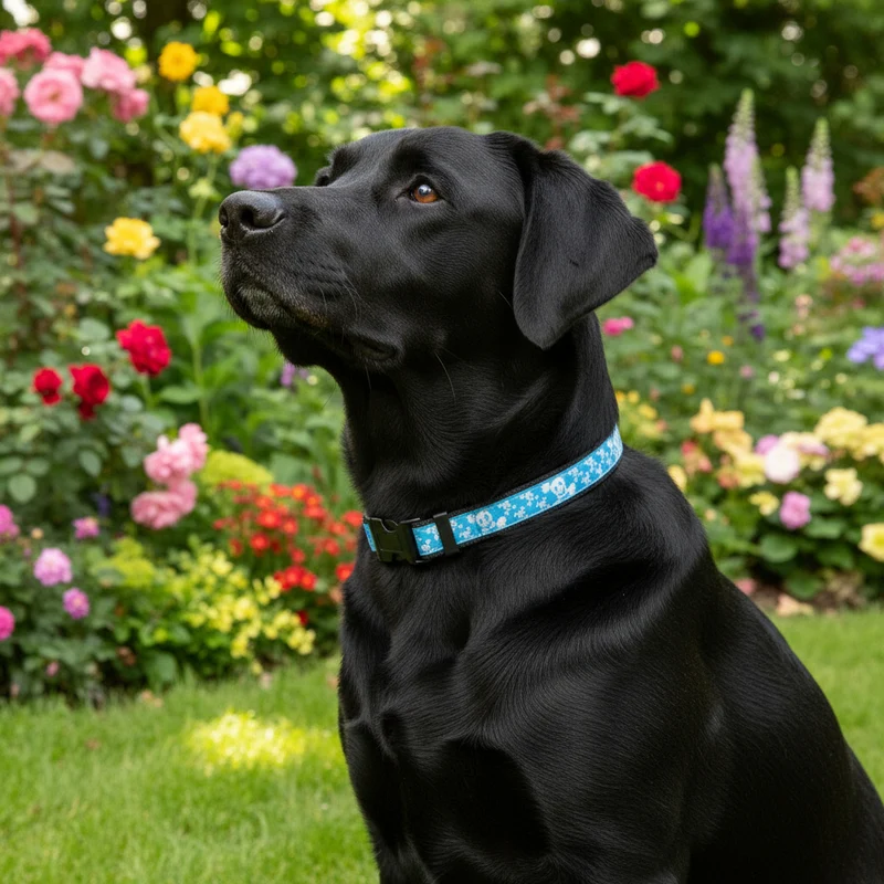 Collier pour chien – Tête de Mort Bleu