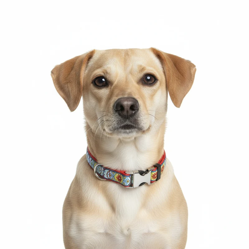 Collier pour chien à fleurs rouges