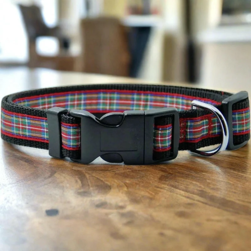 Collier pour Chien 'Tartan écossais rouge'