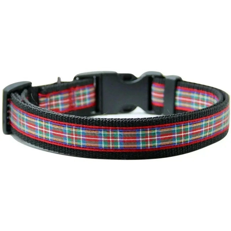 Collier pour Chien 'Tartan écossais rouge'