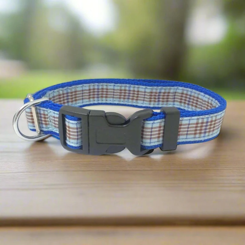 Collier pour chien Tartan Écossais Bleu Clair