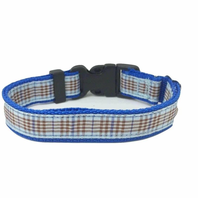 Collier pour chien Tartan Écossais Bleu Clair