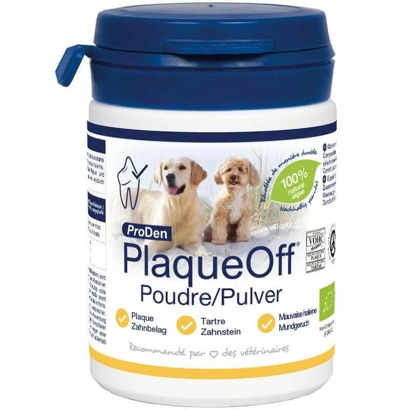 Soin dentaire anti-tartre pour chiens et chats Plaque Off 60g