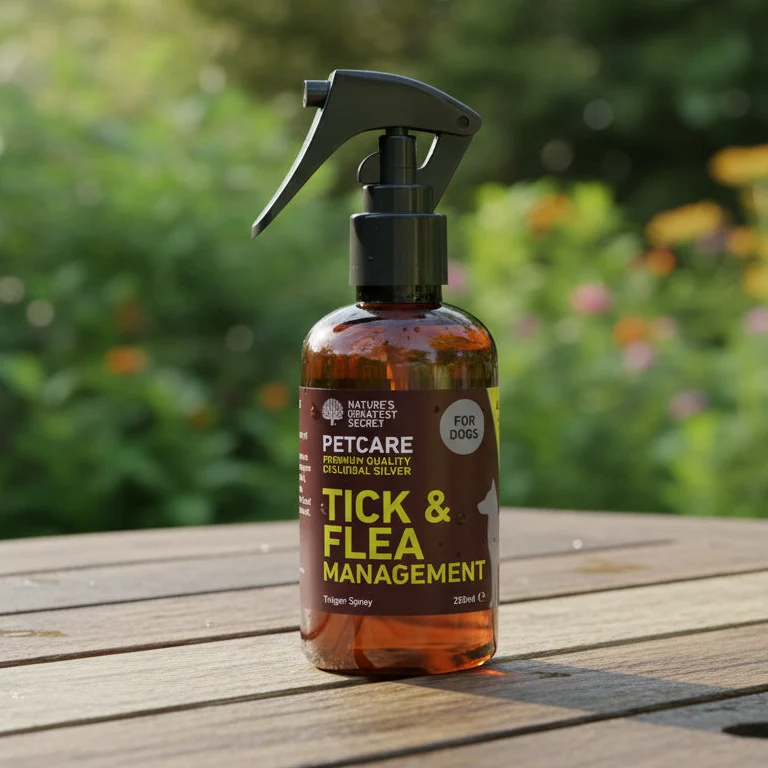 Spray Naturel Anti-Puces & Tiques pour Chien – Formule à l’Argent Colloïdal