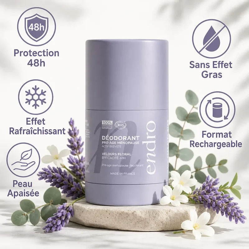 Déodorant Stick Rechargeable 50g - Pro-âge Ménopause - Endro