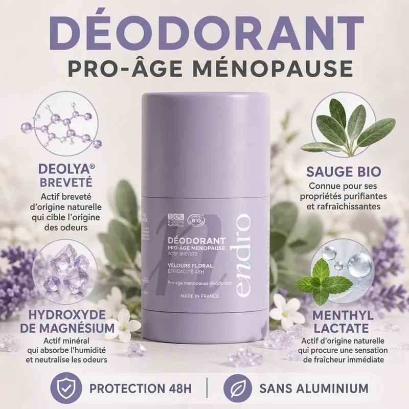 Déodorant Stick Rechargeable 50g - Pro-âge Ménopause - Endro