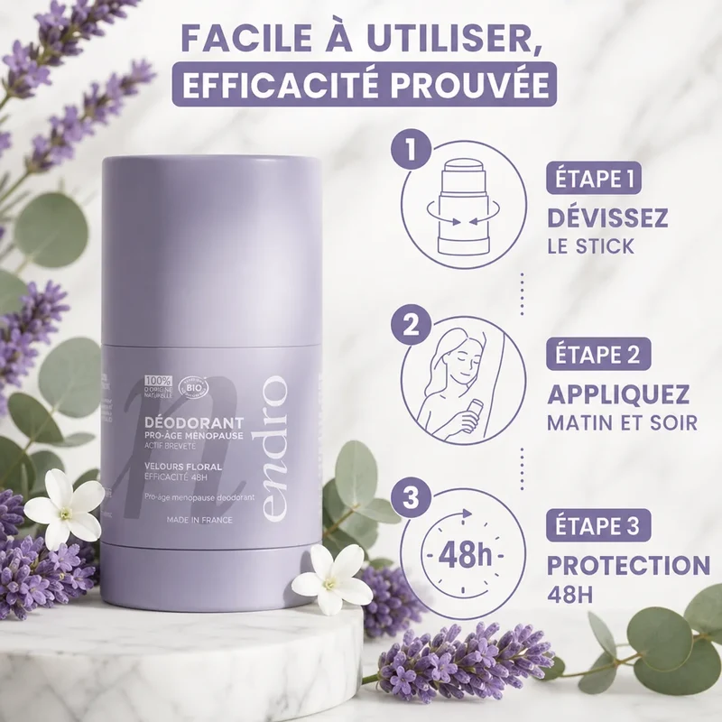 Déodorant Stick Rechargeable 50g - Pro-âge Ménopause - Endro