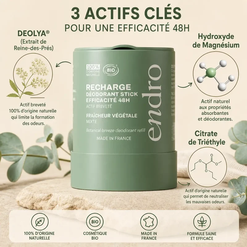 Recharge Déodorant Stick - Fraîcheur Végétale - Endro