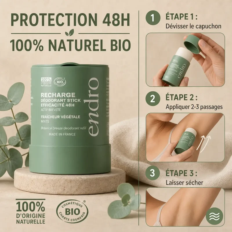 Recharge Déodorant Stick - Fraîcheur Végétale - Endro