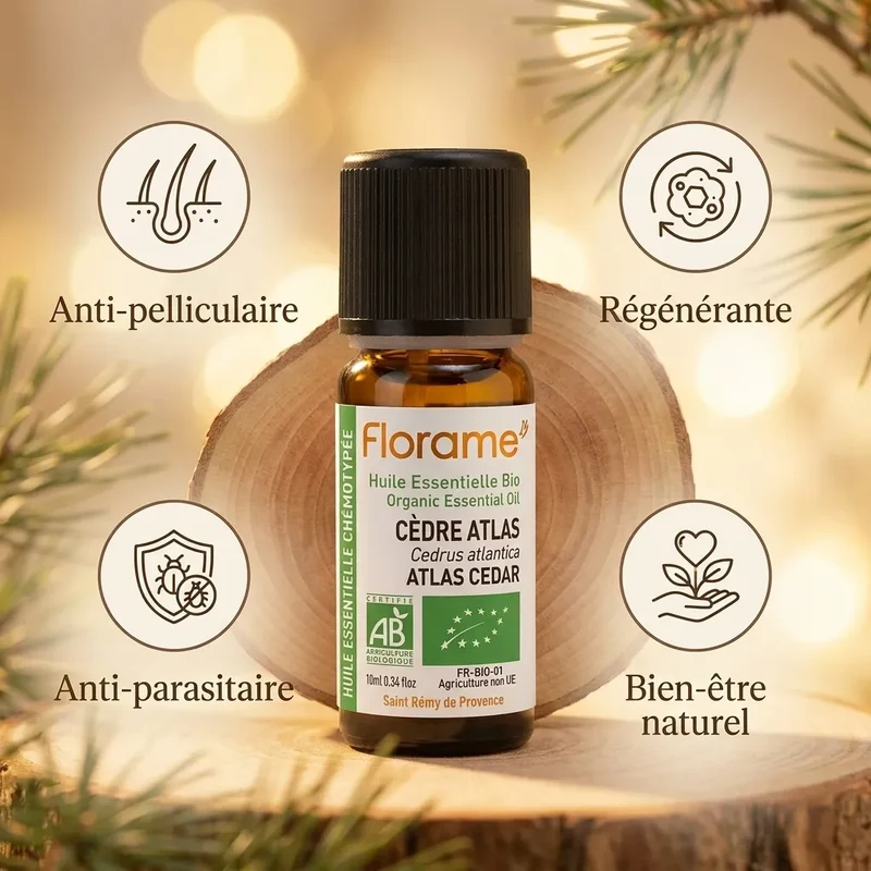Huile Essentielle de Cèdre Atlas Bio - 10 ml - Florame