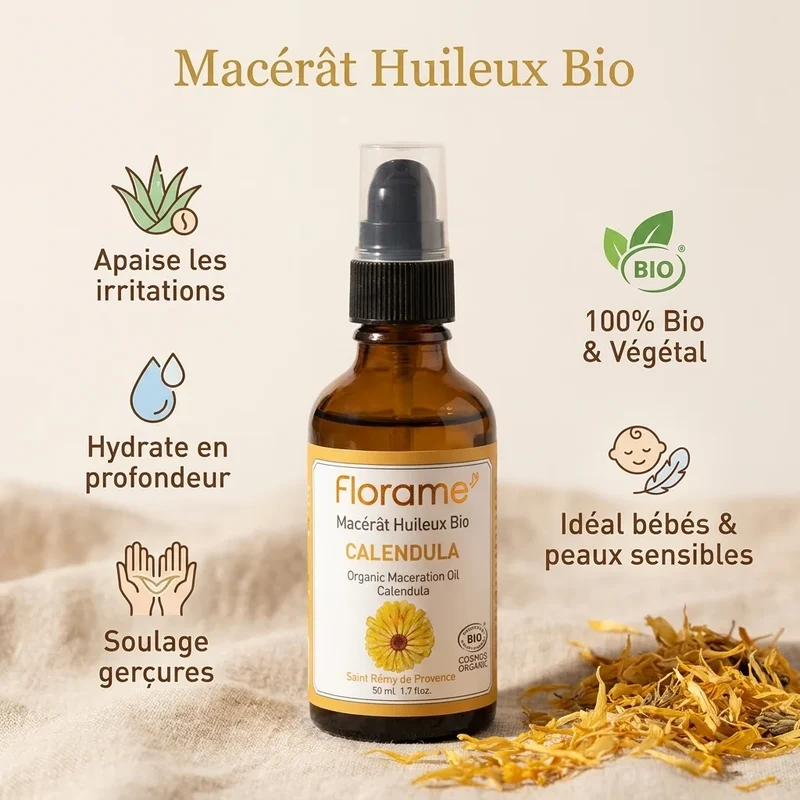 Macérât Huileux de Calendula Bio - 50 ml - Florame