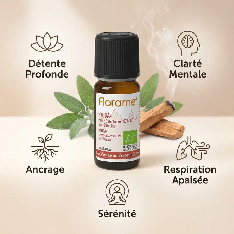 Huiles Essentielles à diffuser - Yoga Bio - 10 ml - Florame
