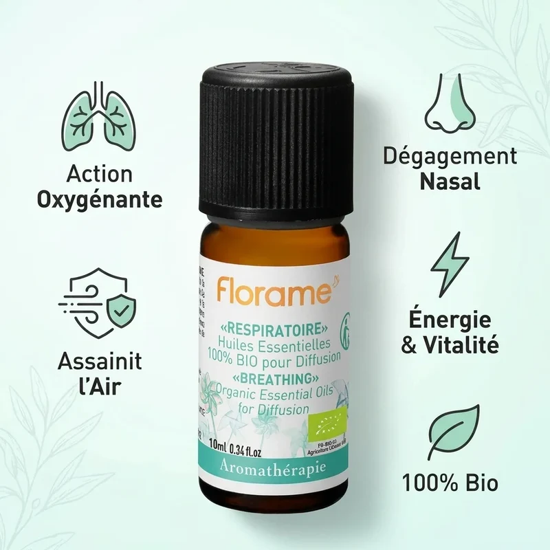 Huiles Essentielles à diffuser - Respiratoire Bio - 10 ml - Florame