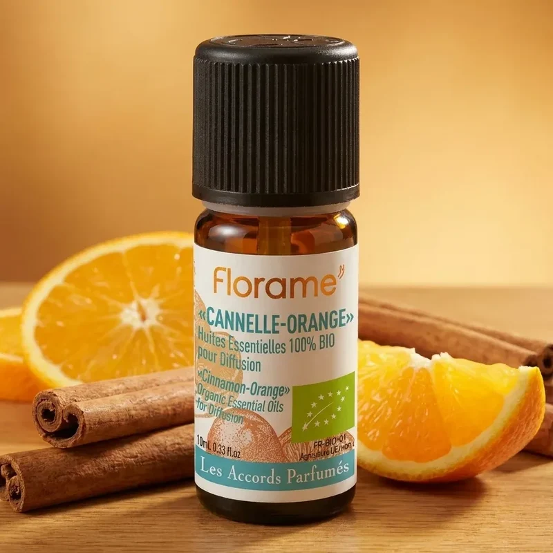Huiles Essentielles à diffuser - Cannelle-Orange Bio - 10 ml - Florame