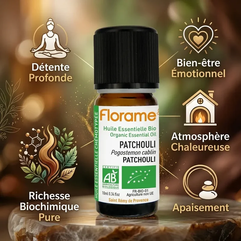 Huile Essentielle de Patchouli Bio - 10 ml - Florame