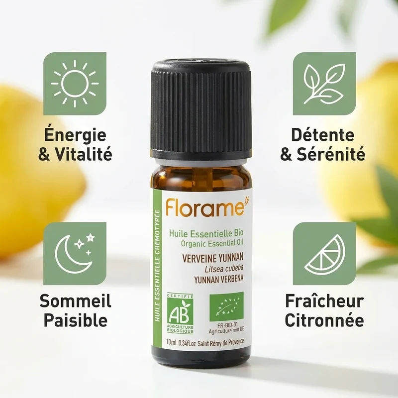 Huile essentielle de Verveine Yunnan Bio - 10 ml - Florame
