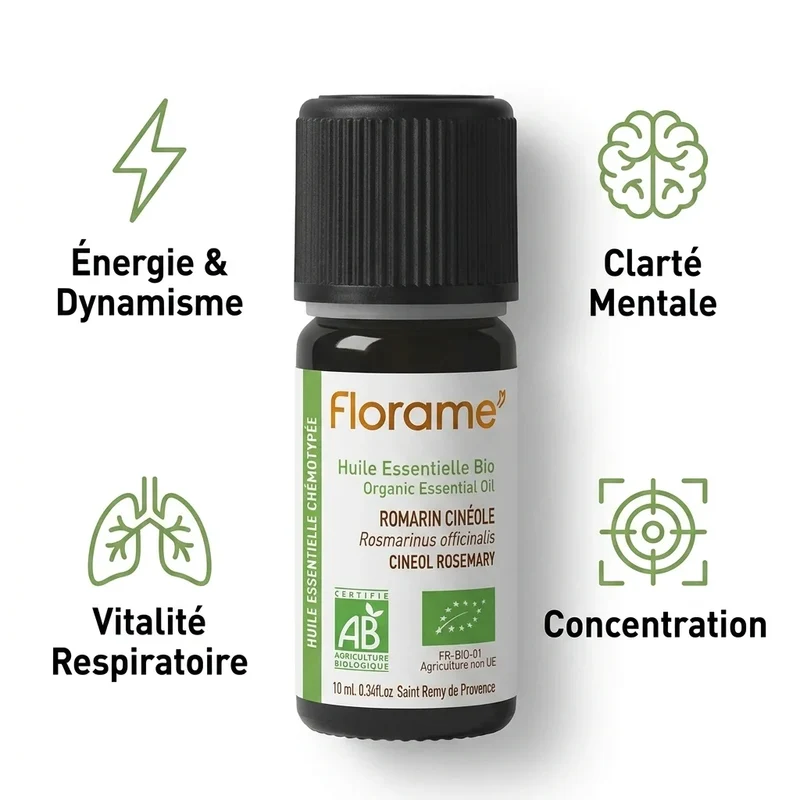 Huile essentielle de Romarin à Cinéole Bio - 10 ml - Florame