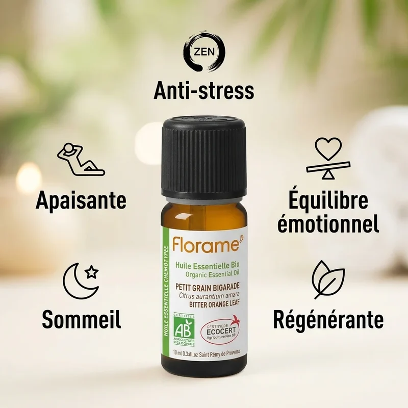 Huile essentielle de Petit Grain Bigarade Bio - 10 ml - Florame
