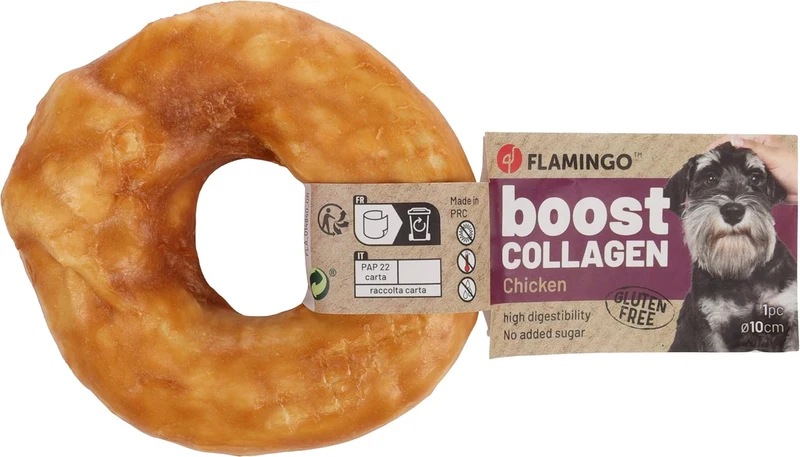 FLAMINGO Donut de Collagène et Poulet 10CM 1PC