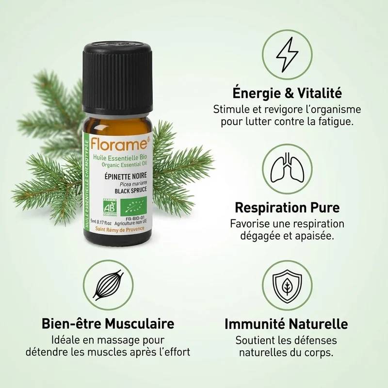 Huile Essentielle d’Épinette noire Bio - 5 ml - Florame