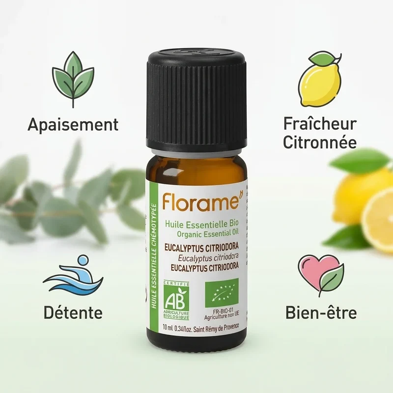 Huile Essentielle d’Eucalyptus Citriodora Bio - 10 ml - Florame