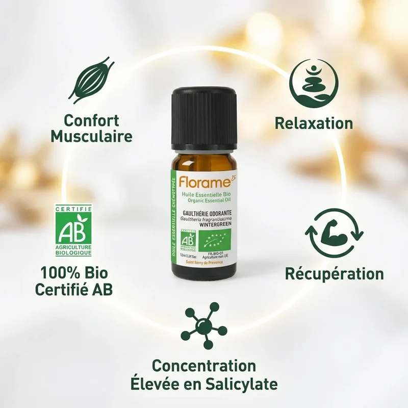 Huile Essentielle de Gaulthérie odorante Bio -10 ml - Florame